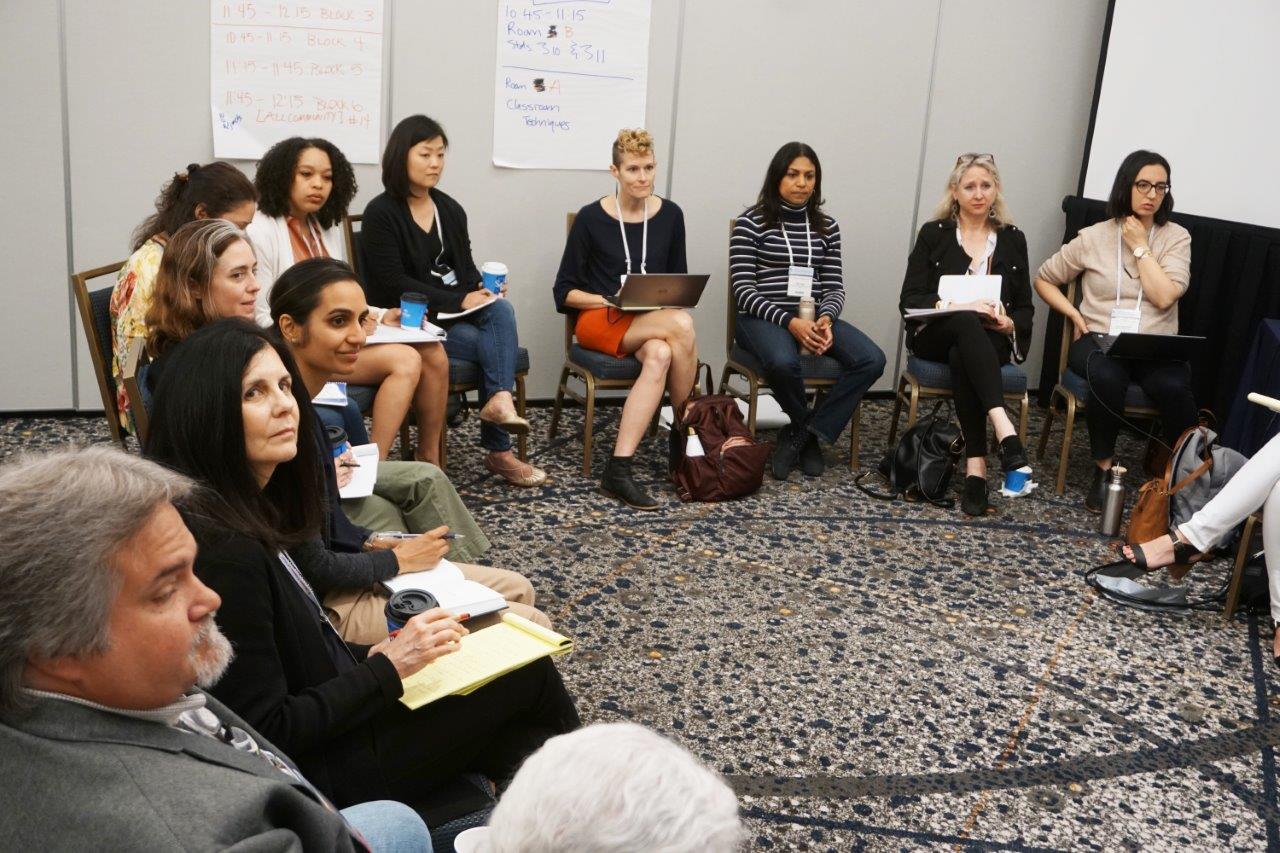 Working session participants discuss externships.