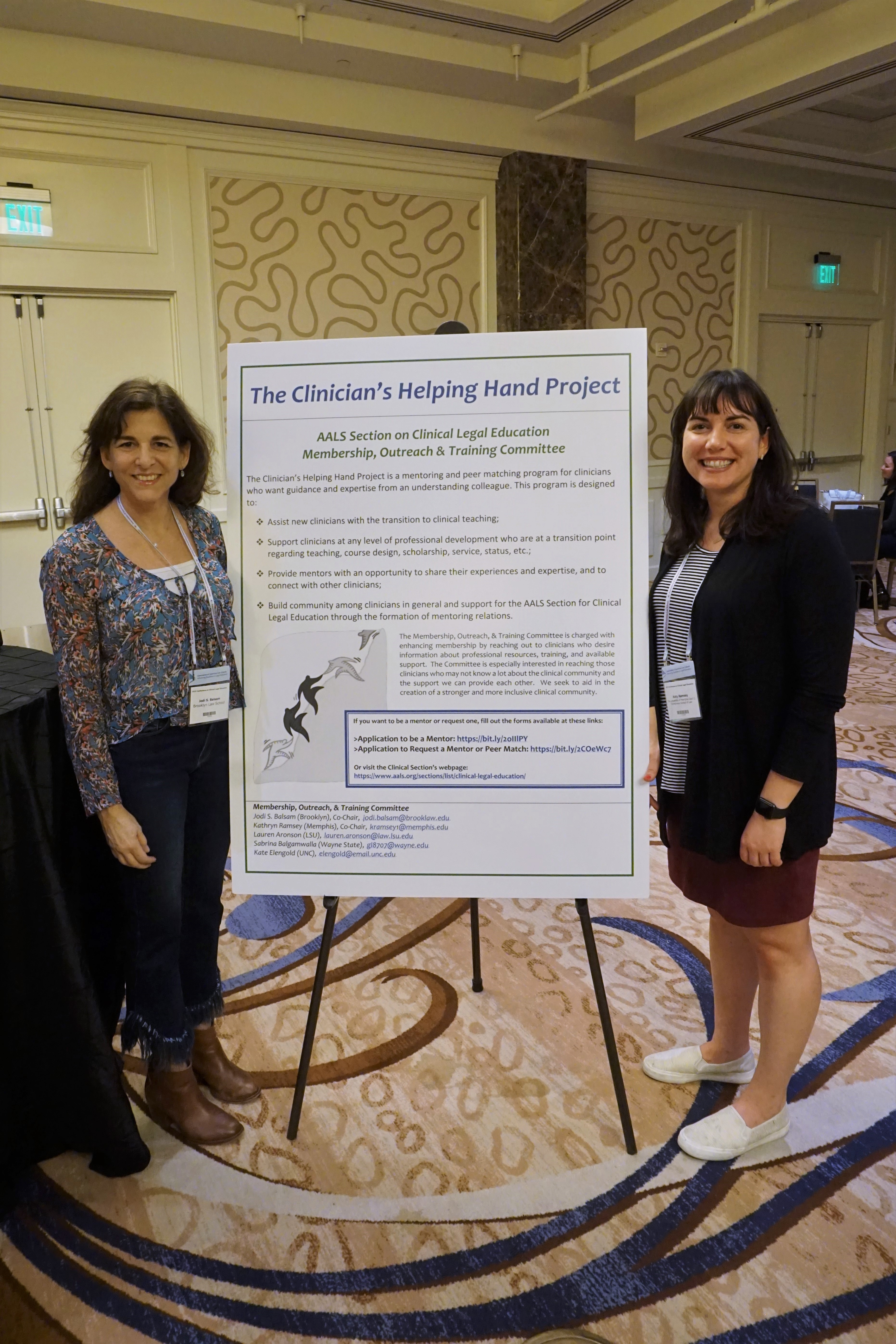 Jodi Balsam (Brooklyn Law) and Katy Ramsey (University of Memphis Law) present their poster on the "Clinician's Helping Hand Project."